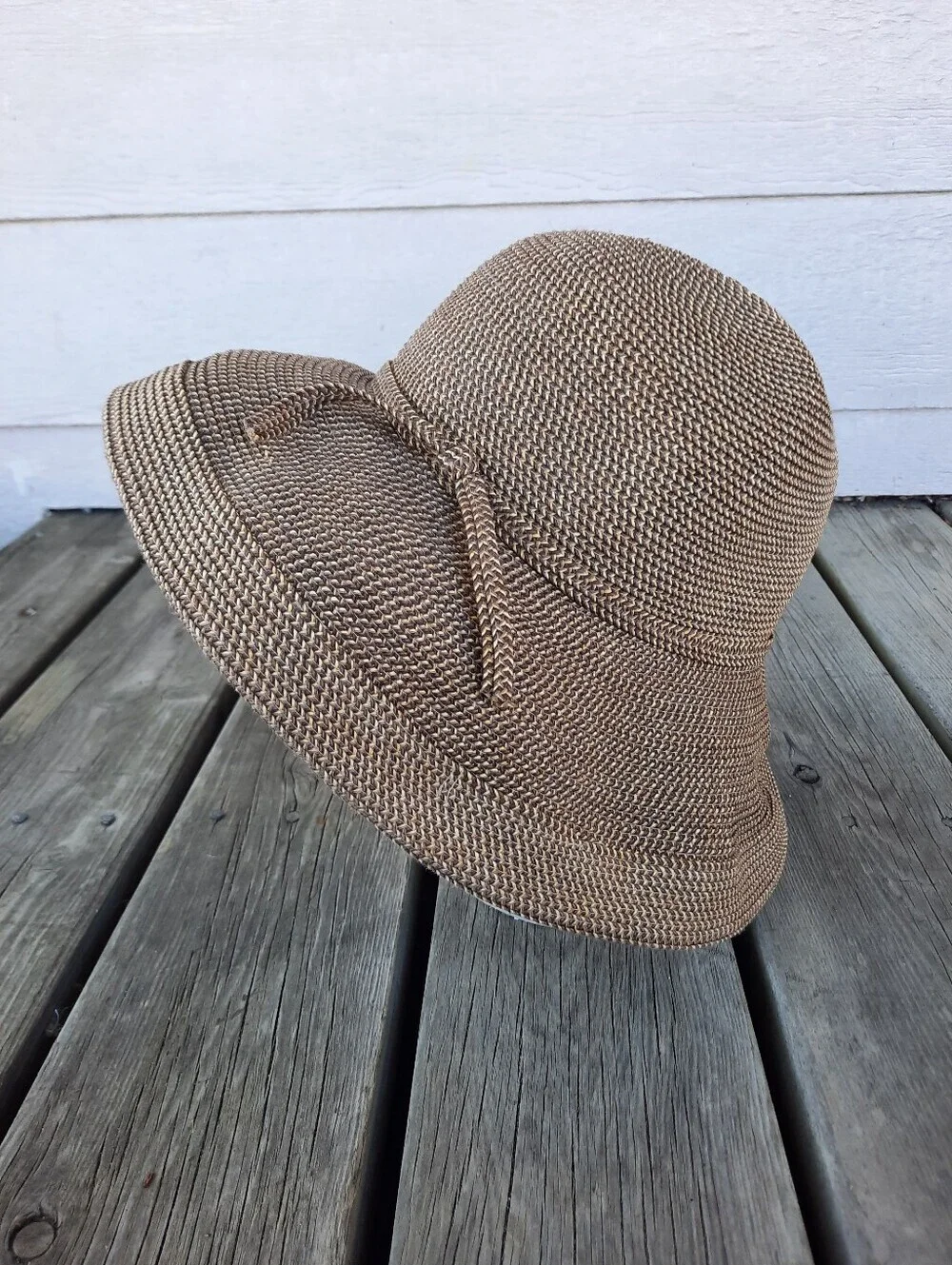 Lumen's Collection Wide Brim Woven Sun Hat Coastal Grandma Floppy Bendable Hat